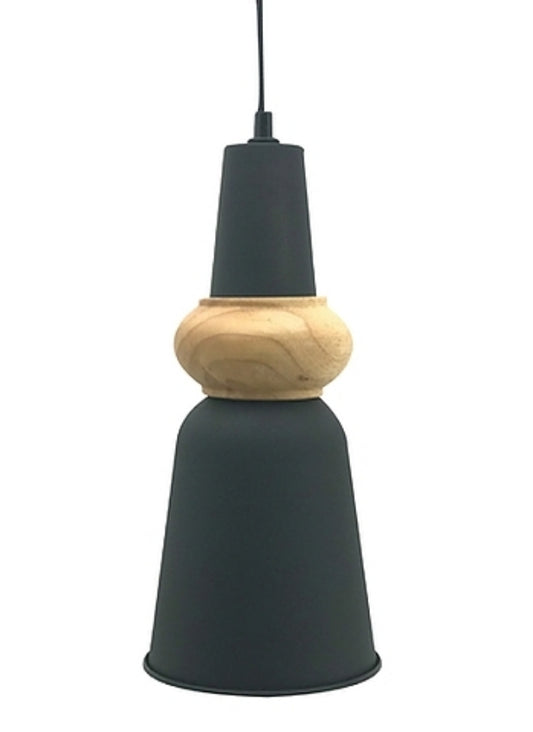 Lamp pendant black and wood