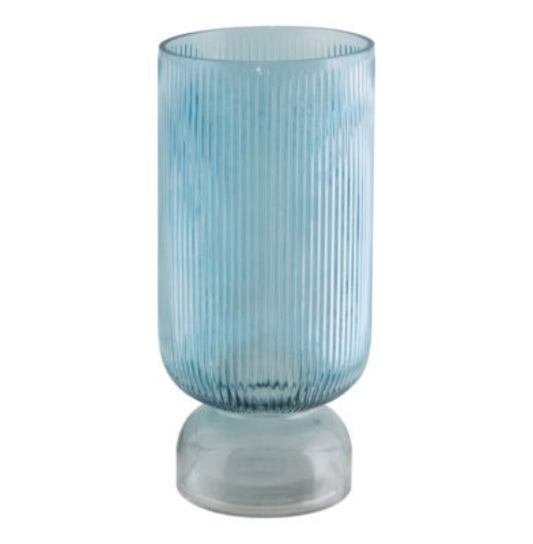 Vase blue 25cm footed