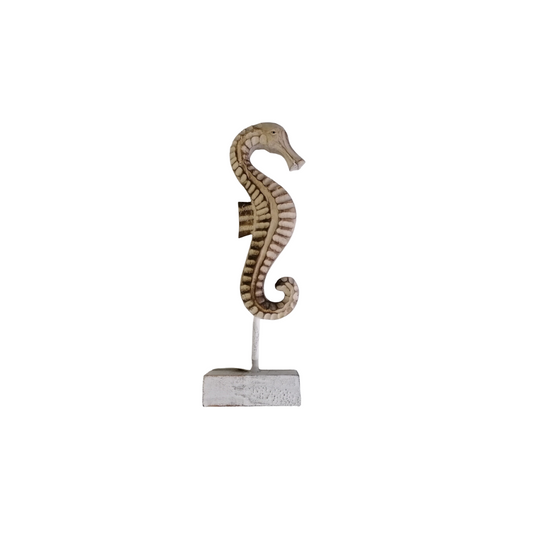 Seahorse on Wooden Stand H41cm