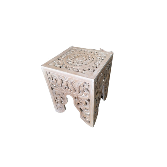 Wooden side table natural H50XW40XD40cm