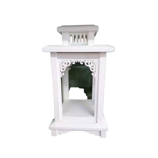 Lantern wood white 35cm x 18cm
