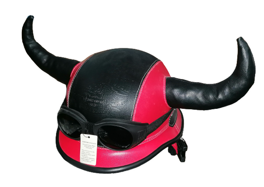 Horn Helmet Harley Davidson Red & Black
