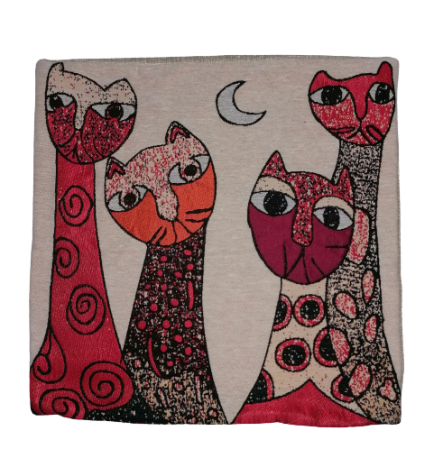 Cushion Cover 43x43cm Cats Crest Moon